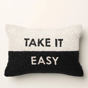 Kate Spade x Target Beaded Lumbar Throw Pillow Black/White Take it Easy NWT